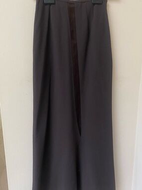 Women's dark brown Maxi Skirt with Center Panel